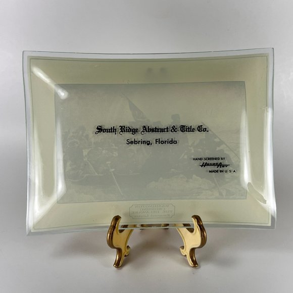 Vtg Washington Crossing The Delaware Trinket Candy Tray Glass Emmanuel Leutze - Picture 2 of 8